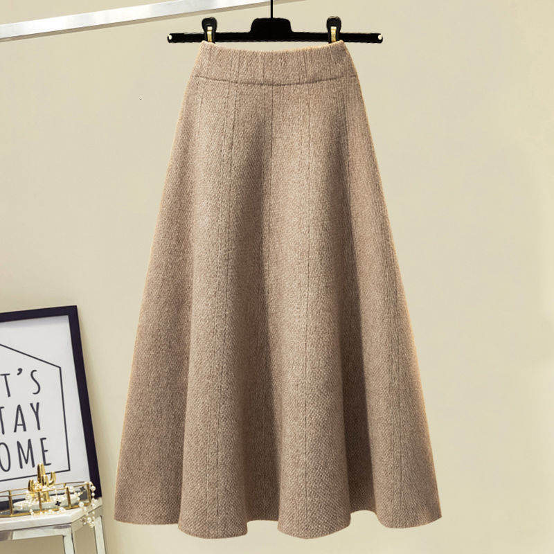 Two Piece Dress est Autumn Winter High Quality Long Sleeve Knitted Loose Pullover SweaterWomen Waist A Line Skirt 2 Set 221115