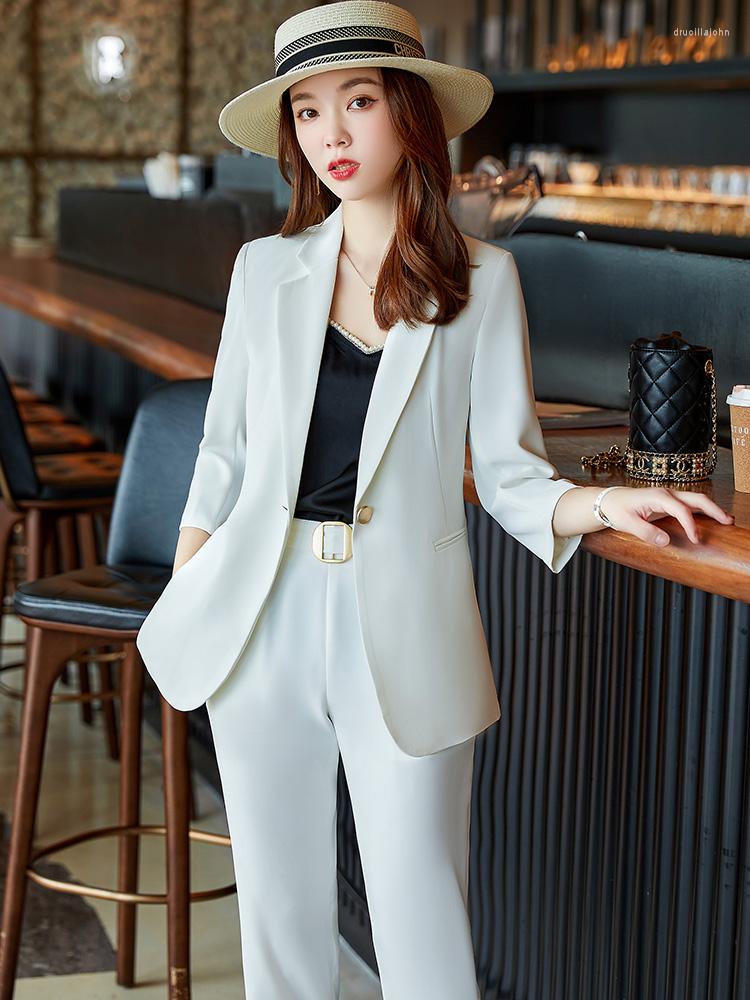 Women' Two Piece Pants Spring And Autumn Women' Suit White Slim Coat Trousers Two-piece Elegant Office Work Clothes Wear Busine, Jacket pants
Women' Two Piece Pants Spring And Autumn Women' Suit White Slim Coat Trousers Two-piece Elegant Office Work Clothes Wear Busine, Jacket pants