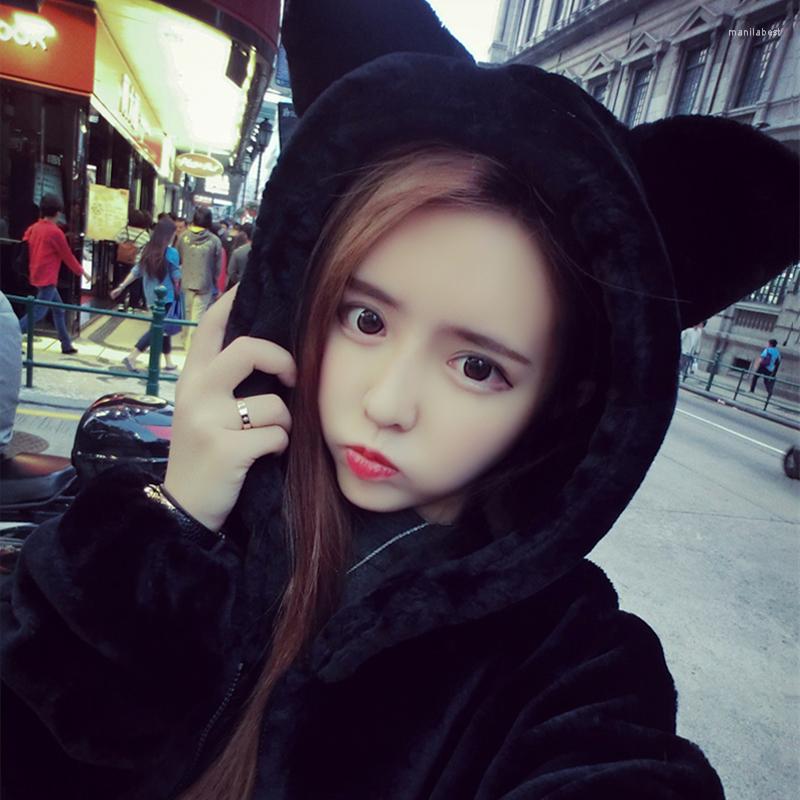 Women' Fur Autumn Winter Women Cute Girl' Faux Velvet Long Sleeve Hooded Bear Ears Medium Coat Casacos SMLXL, Black
Women' Fur Autumn Winter Women Cute Girl' Faux Velvet Long Sleeve Hooded Bear Ears Medium Coat Casacos SMLXL, Black