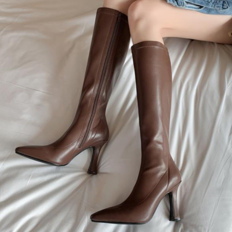 Boots Winter Women Long Boots Fashion Thin High Heel Knee High Booties Ladies Black Brown Sexy Woman Knight Boats Botas De Mujer 221114, Rice white
Boots Winter Women Long Boots Fashion Thin High Heel Knee High Booties Ladies Black Brown Sexy Woman Knight Boats Botas De Mujer 221114, Rice white