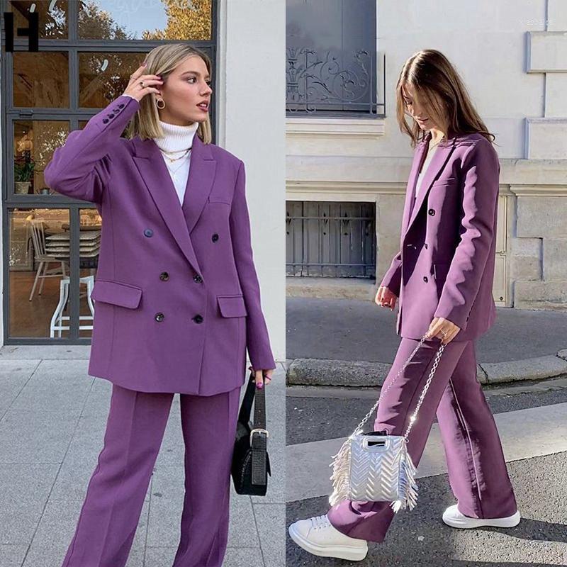Women's Two Piece Pants Loose Vintage Purple Women Blazer Suits Peaked Lapel Wide Legs 2 Pieces Custom Made Double Breasted Casual Young, Khaki
Women's Two Piece Pants Loose Vintage Purple Women Blazer Suits Peaked Lapel Wide Legs 2 Pieces Custom Made Double Breasted Casual Young, Khaki