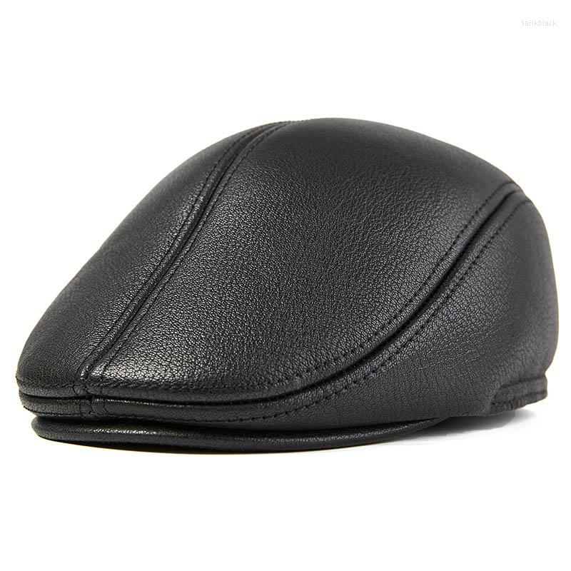 Berets Genuine Leathera Sboy Caps Middle Aged Vintage Flat Cap Ear Protection Beret Hat 2022 High-quality Forward, Black
Berets Genuine Leathera Sboy Caps Middle Aged Vintage Flat Cap Ear Protection Beret Hat 2022 High-quality Forward, Black