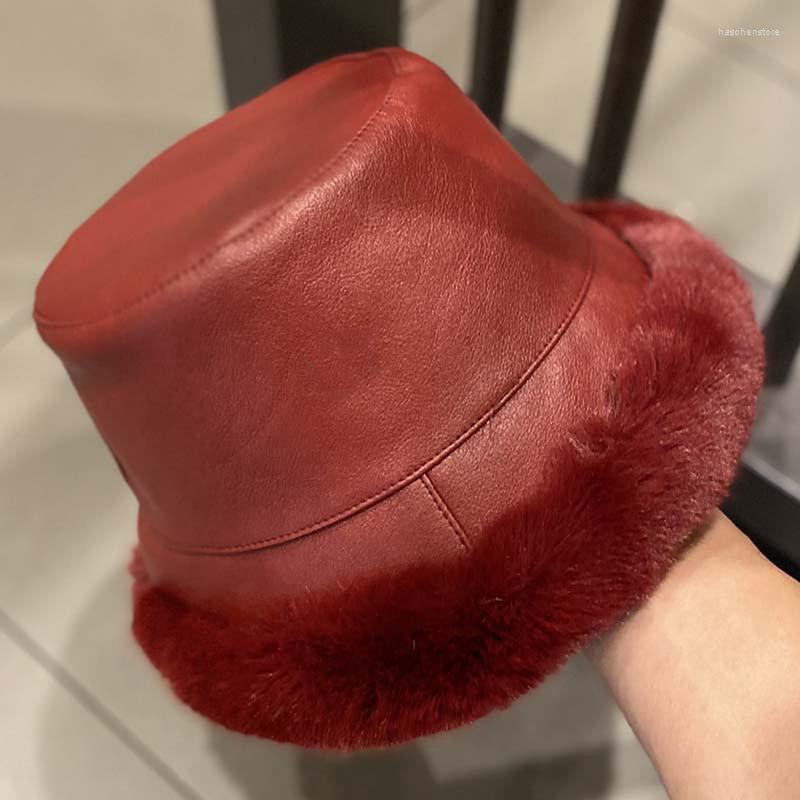 Berets Warm Winter Fur Bucket Hat For Women Fashion Faux Leather Thickene Plush Fisherman's Cap Casual Flat Basin, Black
Berets Warm Winter Fur Bucket Hat For Women Fashion Faux Leather Thickene Plush Fisherman's Cap Casual Flat Basin, Black