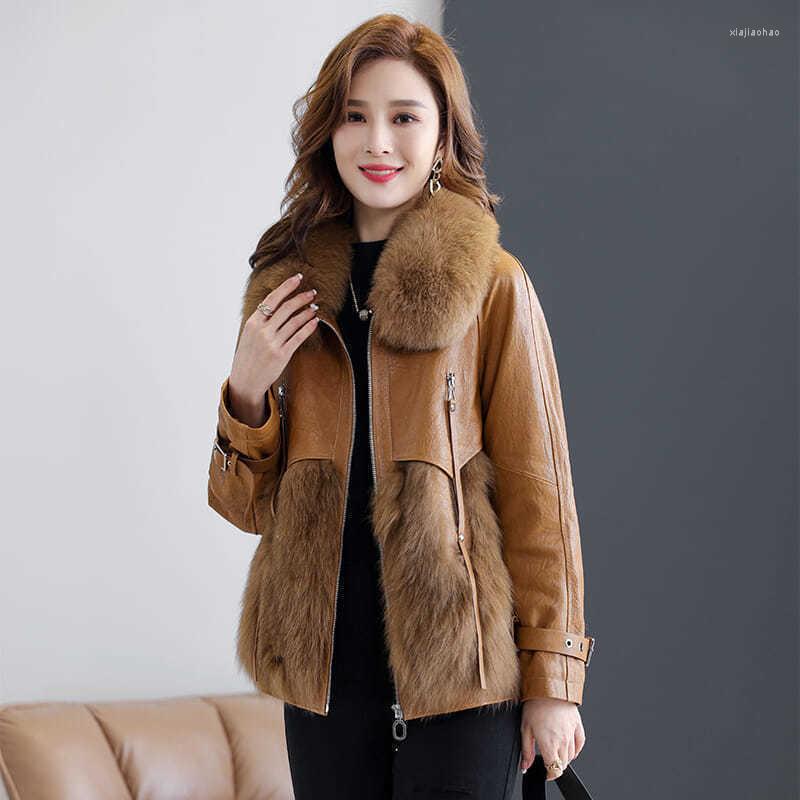 Women's Fur 2022 Autumn Sheepskin Leather Faux Patchwork Women Jackets Hooded Coats Slim Design For Girls, Black
Women's Fur 2022 Autumn Sheepskin Leather Faux Patchwork Women Jackets Hooded Coats Slim Design For Girls, Black