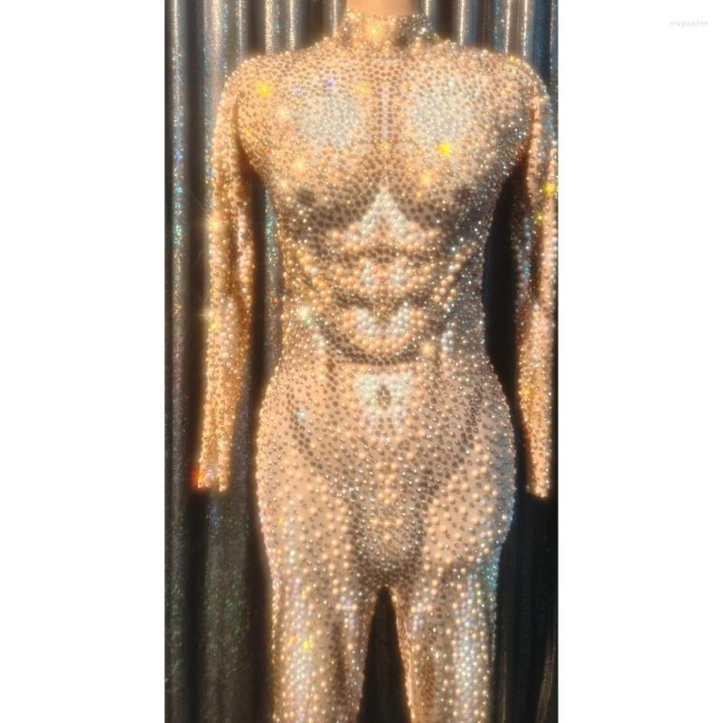 Stage Wear Luxurious Sexy DJ Nightclub Outfit Full Pearls Rhinestones Jumpsuit For Men Elastic Leotard Performance Dance Costume, Picture shown
Stage Wear Luxurious Sexy DJ Nightclub Outfit Full Pearls Rhinestones Jumpsuit For Men Elastic Leotard Performance Dance Costume, Picture shown