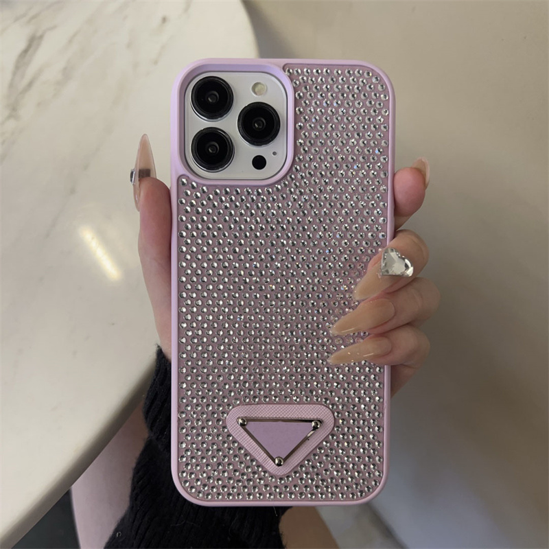 Designer Leather Mobile Phone Case For Iphone 14 13 12 Pro Max Fashion Women Men Water Resistant Luxury Rhinestone Iphone Cases