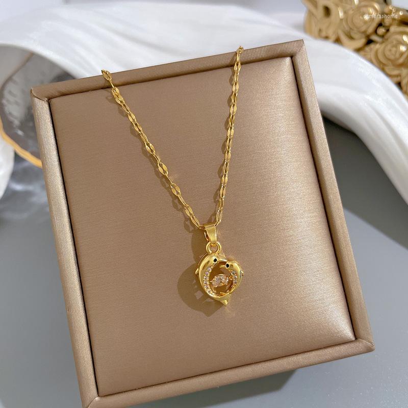 Chains Jewelry Crystal Dolphin Charm Box Chain Pendants Necklaces For Women Wedding Party Simple And Versatile Clavicle
Chains Jewelry Crystal Dolphin Charm Box Chain Pendants Necklaces For Women Wedding Party Simple And Versatile Clavicle