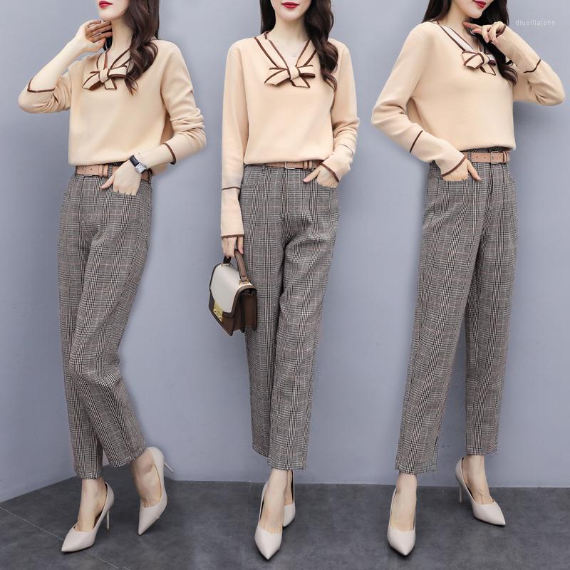 Women' Two Piece Pants Women Elegant Suit Fashion Set Top And Vintage Year-old Female Costume Autumn Costumes For, Khaki
Women' Two Piece Pants Women Elegant Suit Fashion Set Top And Vintage Year-old Female Costume Autumn Costumes For, Khaki