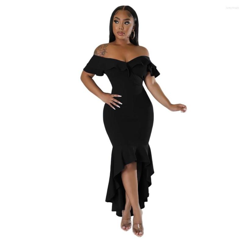 Casual Dresses Zoctuo Elegant Vestidos Ruffles Hem Slim Fit Dress Summer Irregular Women' Robe Lady Off Shoulder Fashion Solid Bodycon, Black
Casual Dresses Zoctuo Elegant Vestidos Ruffles Hem Slim Fit Dress Summer Irregular Women' Robe Lady Off Shoulder Fashion Solid Bodycon, Black