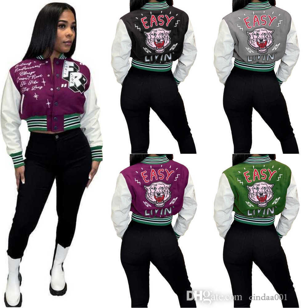 Womans Fashion Letter Print Double Threaded Baseball Jacket Varsity Coat Desinger Women Cropped Patchwork Button Letterman Jackets, Purple
Womans Fashion Letter Print Double Threaded Baseball Jacket Varsity Coat Desinger Women Cropped Patchwork Button Letterman Jackets, Purple