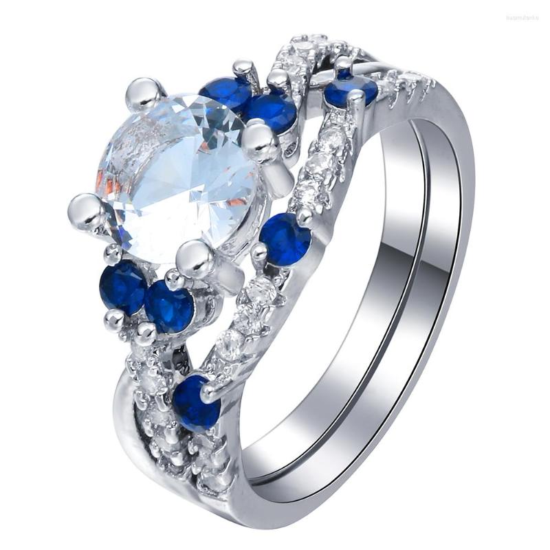 Wedding Rings Hainon Fashion Finger Design Micro Paved Blue Cross Zircon Engagement Ring Set For Women Gifts
Wedding Rings Hainon Fashion Finger Design Micro Paved Blue Cross Zircon Engagement Ring Set For Women Gifts