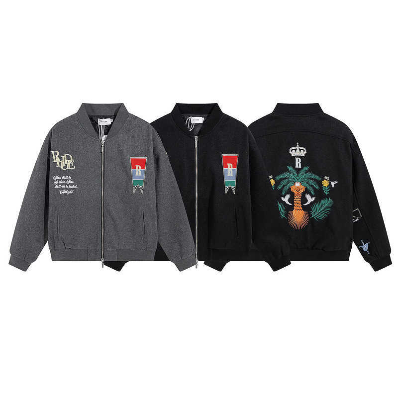 High Street Fashion Brand Rhude Flower Letter Embroidery Woolen Bomber Suit Loose Jacket Coat Hooded Jackets Coats, Black
High Street Fashion Brand Rhude Flower Letter Embroidery Woolen Bomber Suit Loose Jacket Coat Hooded Jackets Coats, Black
