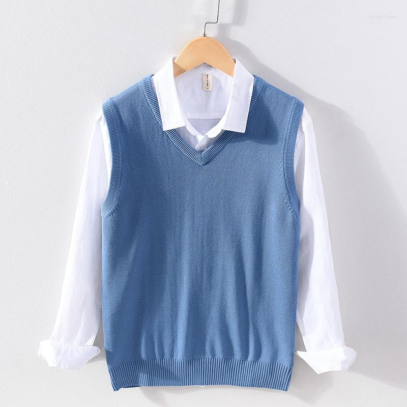 Men's Sweaters Classic Style 7 Colors Men's V-neck Vest Cotton Sweater Business Fashion Casual Solid Color Sleeveless Pullover Tops, Beige
Men's Sweaters Classic Style 7 Colors Men's V-neck Vest Cotton Sweater Business Fashion Casual Solid Color Sleeveless Pullover Tops, Beige