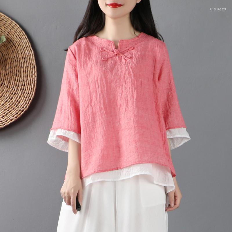 Women's Blouses Autumn Women Chinese Traditional Style Tops Cotton Linen Loose Cheongsam Female Vintage Pink Hanfu Shirts Tang, White blouse
Women's Blouses Autumn Women Chinese Traditional Style Tops Cotton Linen Loose Cheongsam Female Vintage Pink Hanfu Shirts Tang, White blouse
