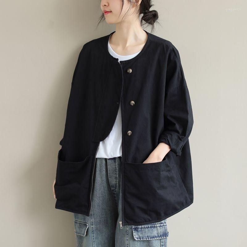 Women's Jackets Large Size Women Literary Spring Solid Color O Collar Big Pocket Coat Casual Loose Long-sleeve Zipper Short Jacket, Black
Women's Jackets Large Size Women Literary Spring Solid Color O Collar Big Pocket Coat Casual Loose Long-sleeve Zipper Short Jacket, Black