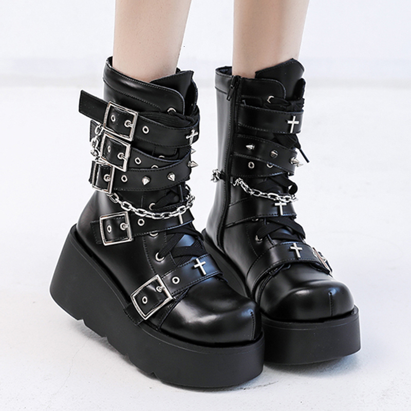 Boots Punk Metal Buckle Platfom Ankle Boots Women Autumn PU Leather Chunky Heels Gothic Shoes Woman Thick Bottom Motorcycle Botas 221114, White
Boots Punk Metal Buckle Platfom Ankle Boots Women Autumn PU Leather Chunky Heels Gothic Shoes Woman Thick Bottom Motorcycle Botas 221114, White