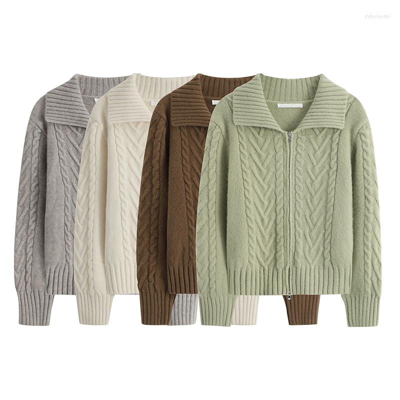 Women's Knits Double Zipper Fried Dough Twist Plaid Knit Sweater Women Spring Autumn British Style Chic Long Sleeve Knitted Cardigan Female, Green
Women's Knits Double Zipper Fried Dough Twist Plaid Knit Sweater Women Spring Autumn British Style Chic Long Sleeve Knitted Cardigan Female, Green