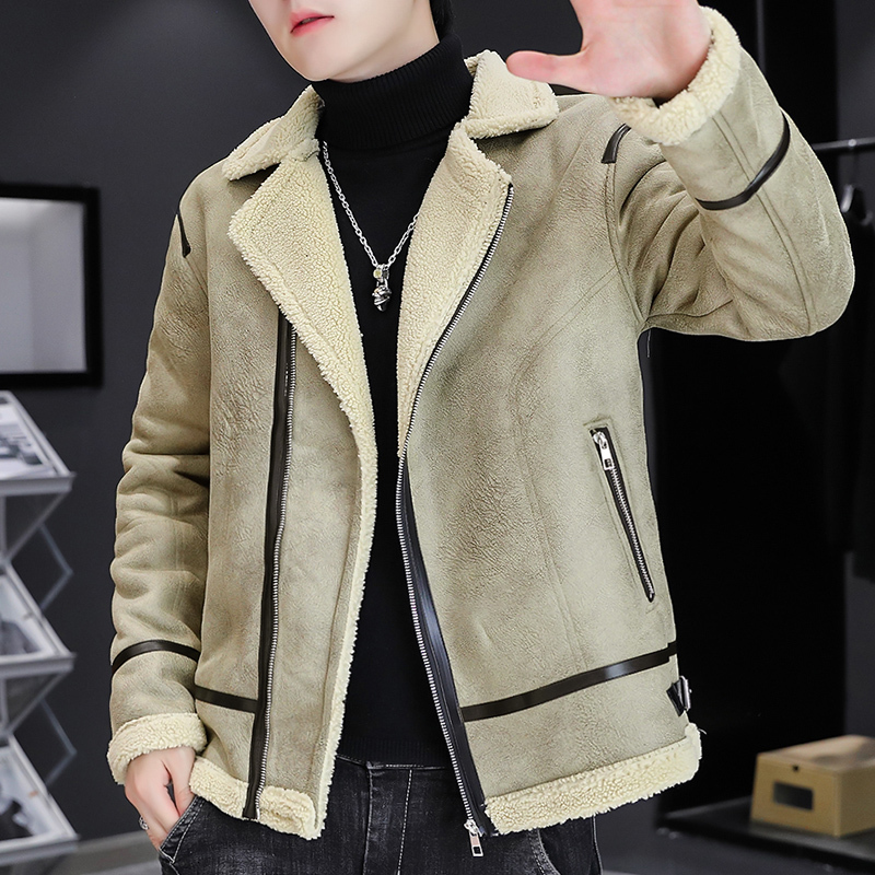 Men's Fur Faux Fur Men's Vintage Leather Jackets Winter Thickened Lamb Wool Motorcycle Jacket Turn Down Collar Casual Coat Streetwear Men Clothing 221114, Black
Men's Fur Faux Fur Men's Vintage Leather Jackets Winter Thickened Lamb Wool Motorcycle Jacket Turn Down Collar Casual Coat Streetwear Men Clothing 221114, Black