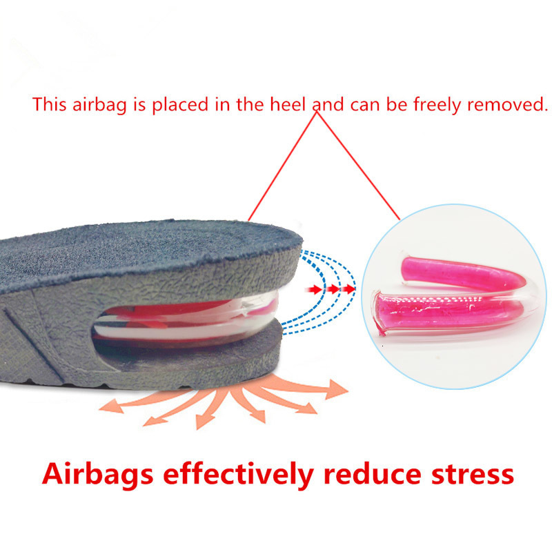 Shoe Parts Accessories 3-9cm Height Increase Insole With Air Cushion Lift Adjustable Cut Heel Insert Taller Support Absorbant Foot Pad 221116