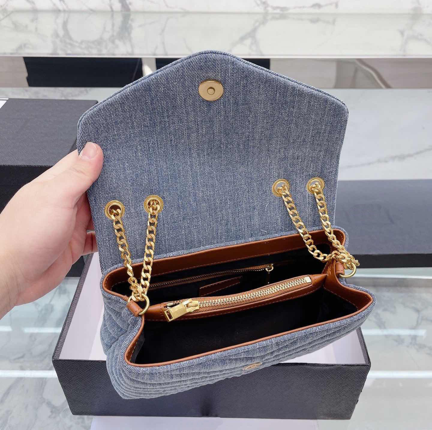 denim handbag Womens cross body shoulder Chain letter designer bag 5A top handbags Fashion lady se Free shipping