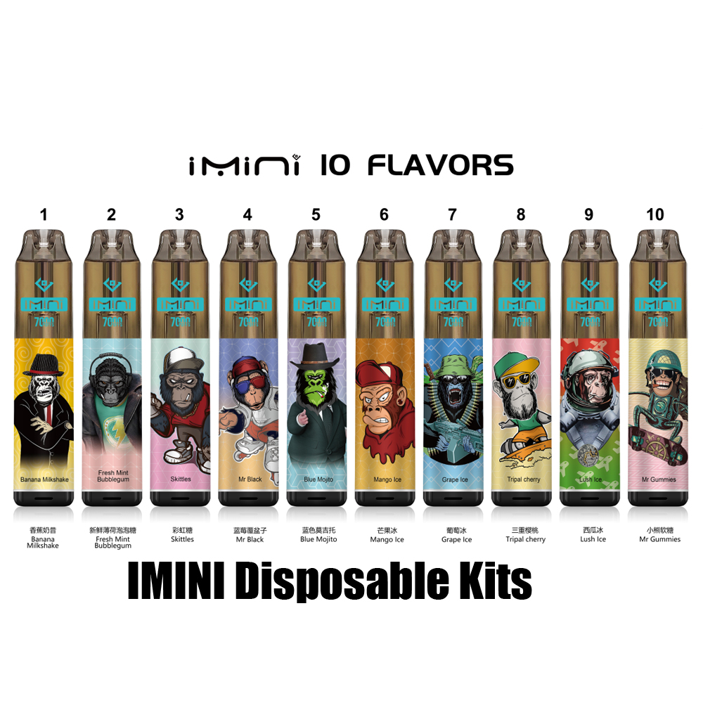 Original IMINI Disposable E-cigarettes Device kit 7000 Puffs 15ml Prefilled Pods Mesh Coil Cartridge 850mAh Rechargeable Battery Big Stick Vape Pen VS bar Plus Max
Original IMINI Disposable E-cigarettes Device kit 7000 Puffs 15ml Prefilled Pods Mesh Coil Cartridge 850mAh Rechargeable Battery Big Stick Vape Pen VS bar Plus Max
