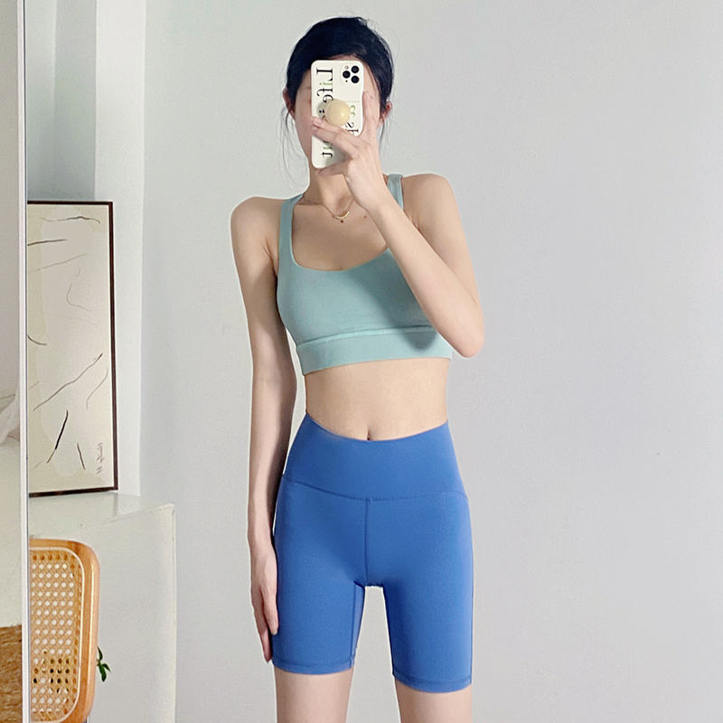 Yoga Shorts Suit Women's Sports High Waist 4-point Pants Running Fiess Gym Underwear Workout Short Leggings 6 Colors