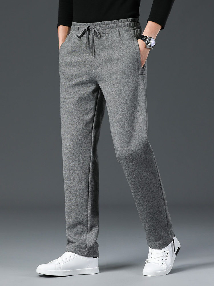 Men's Pants Spring Zip Pockets Long Sweatpants Men Joggers Blue Black Grey Sportswear Straight Track Casual Cotton Trousers 221116