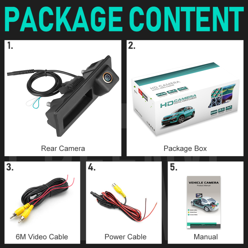 AHD 1080P 170 Car Rear View Trunk Handle Camera for Volkswagen VW Passat Golf Polo B6 B7 Jetta Tiguan Touareg Audi