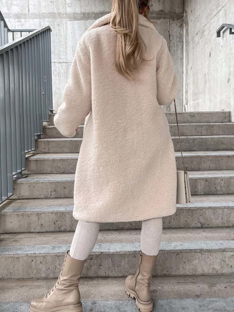 Women's Fur Faux Winter Teddy Coat Women Plush Oversized Jacket Thick Warm Long Female 5XL 221116