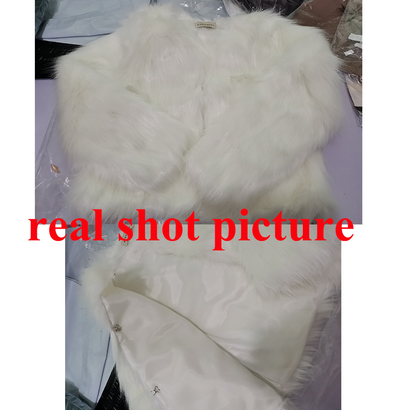 Women's Fur Faux Rimocy Fashion Jacket Women Winter Long Sleeve V Neck Fluffy Overcoat Woman High Quality Cropped Plush Coat Femme 221116