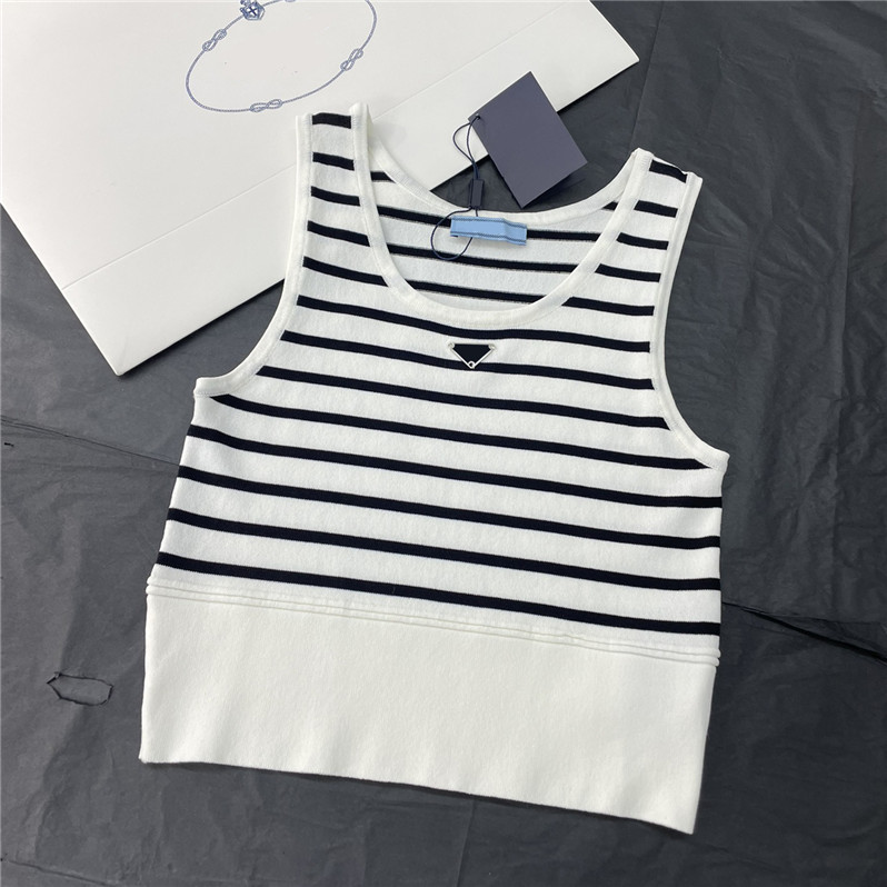 Spring Stripe Knitted Tanks Triangle Icon Designer Camis Women Knit Vests Spring Autumn Suspender Vest With Tags, White
Spring Stripe Knitted Tanks Triangle Icon Designer Camis Women Knit Vests Spring Autumn Suspender Vest With Tags, White