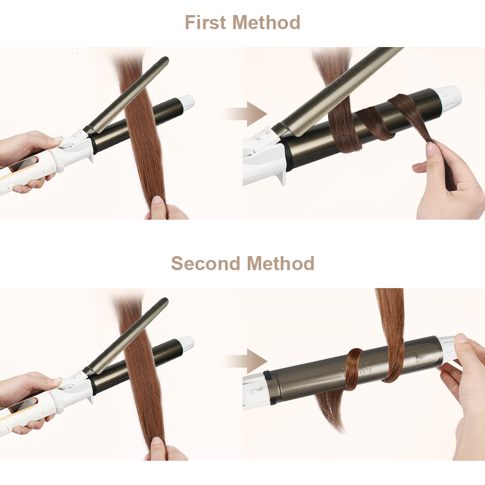 Curling Irons USHOW Professional Ceramic Hair Curler LED Digital Temperature Display Iron Roller Curls Wand Waver Fashion Styling Tool 221116