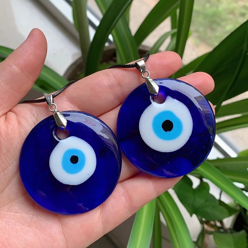 30mm Evil Eye Necklace for Women Men Sea Blue Glass Lucky Pendulum Turkey Turkish Eyes Pendant Necklace Choker Jewelry