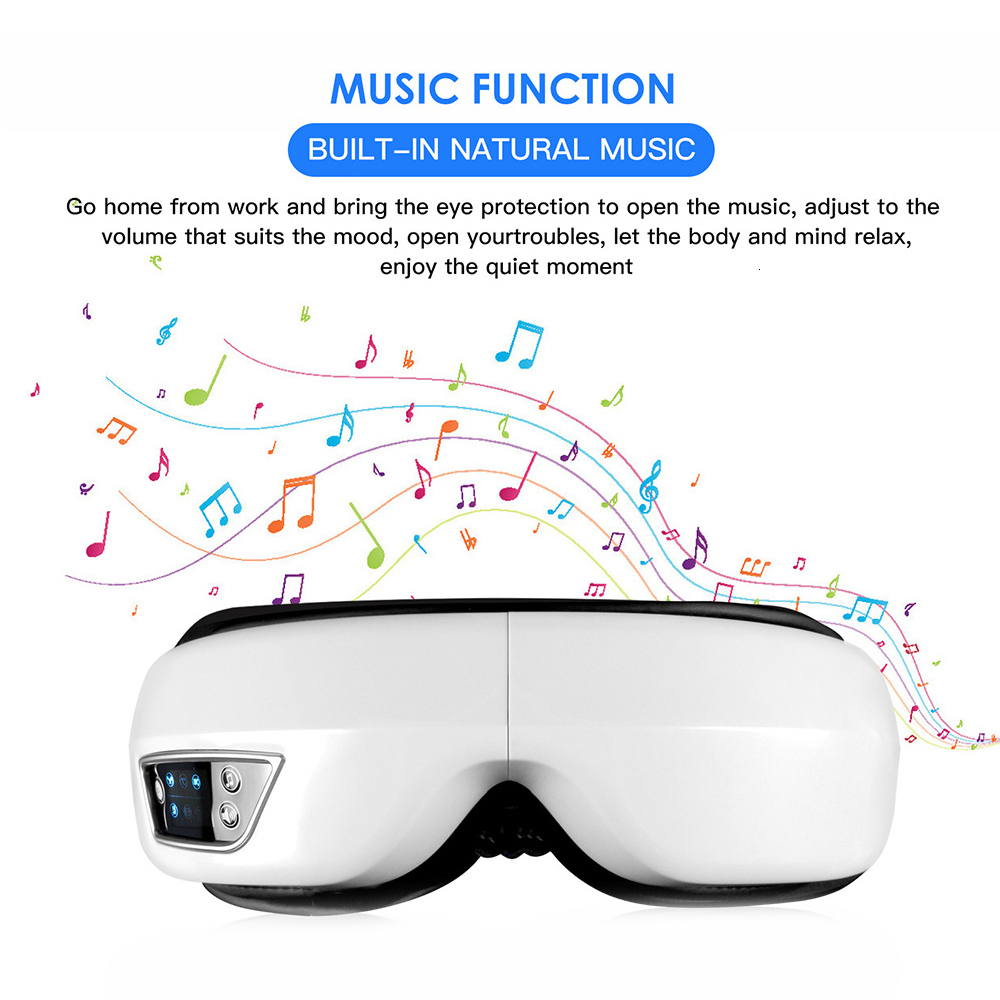 Eye Massager 6D Smart Airbag Vibration Massage Health Care Instrumen Heating Bluetooth Music Relieves Fatigue Dark Circles 221116