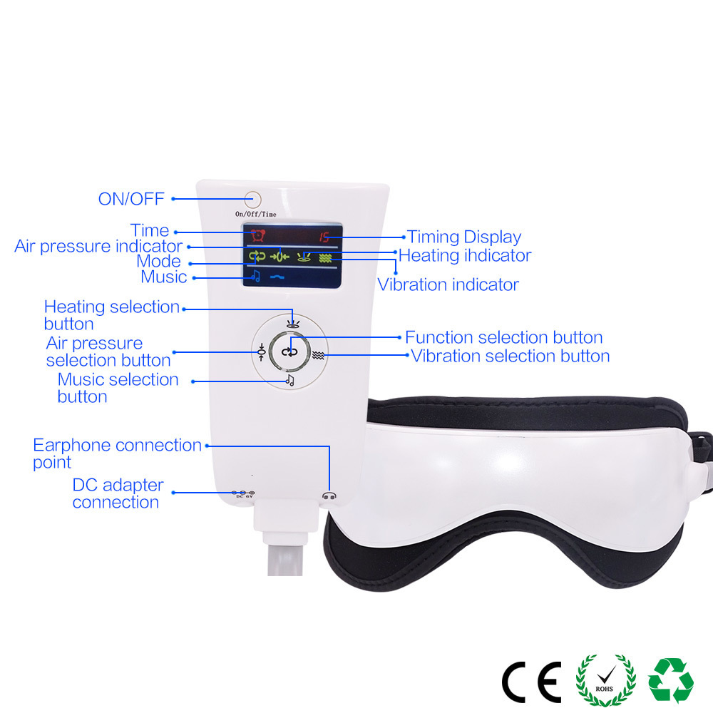 Eye Massager Heated Massaging Goggles Music Magnetic Air Pressure Anti Aging Electric Glasses Device Health Care 221116