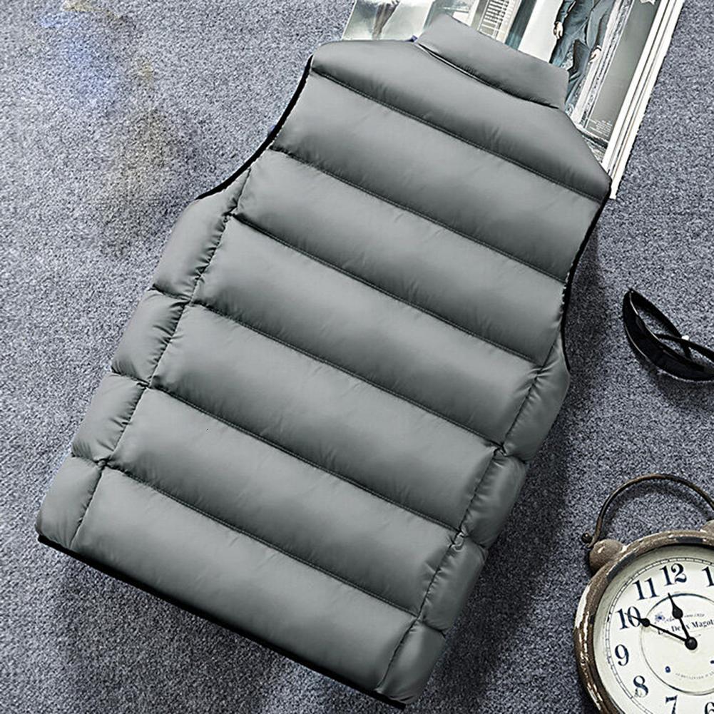 Men's Vests Trendy Men Waistcoat Smooth Surface Winter Padded Cardigan Plus Size Coat Warm 221116