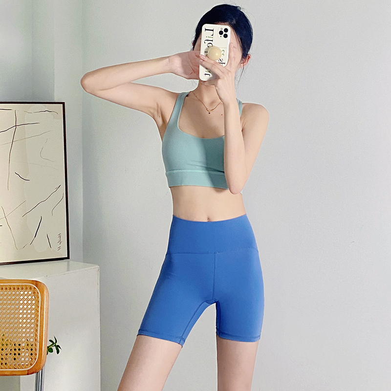 Yoga Shorts Suit Women's Sports High Waist 4-point Pants Running Fiess Gym Underwear Workout Short Leggings 6 Colors