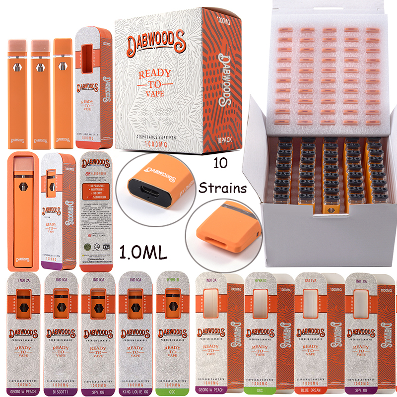 Wholesale 1ml DabWoods E Cigarettes Cartridges Packaging Rechargeable 10 Flavors Disposable Vape Pens Vaporizer Preheat With Bottom Micro USB
Wholesale 1ml DabWoods E Cigarettes Cartridges Packaging Rechargeable 10 Flavors Disposable Vape Pens Vaporizer Preheat With Bottom Micro USB