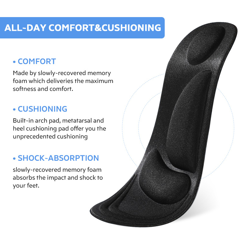 Shoe Parts Accessories FootMaster 4D Memory Foam Orthopedic Insoles For Shoes Women Men Flat Feet Arch Support Massage Plantar Fasciitis Sports Pad 22