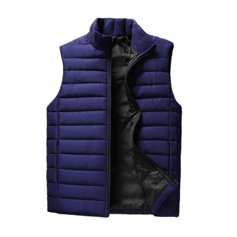 Men's Vests Waistcoat Sleeveless Stand Collar Antifreezing Slim Fit Thicken Warm Zipper Closure Winter Vest Clothes 221116
