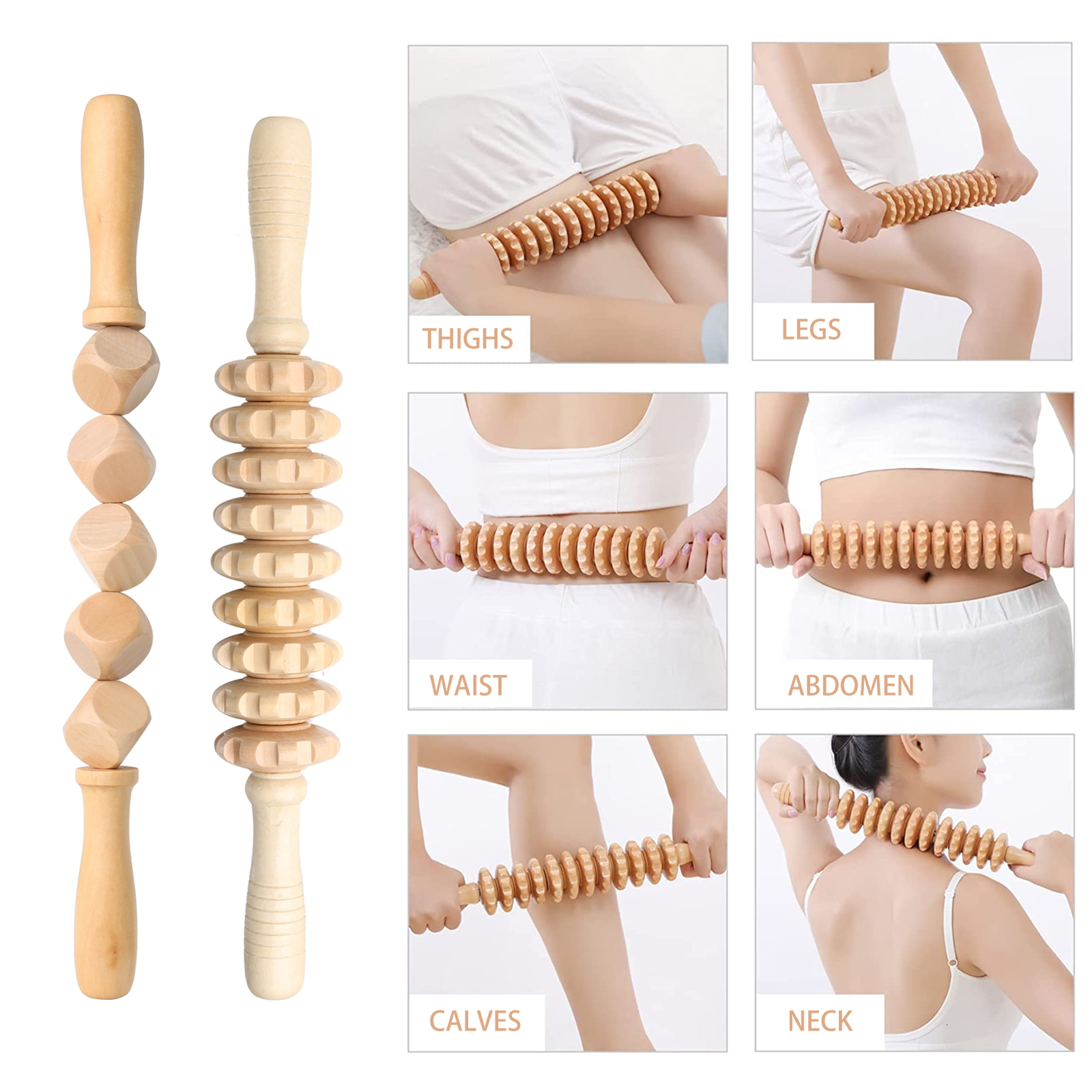 Other Massage Items Wooden Gua Sha Tool Exercise Roller Sport Injury Gym Body Leg Trigger Point Muscle Sticks r Health Care 221116