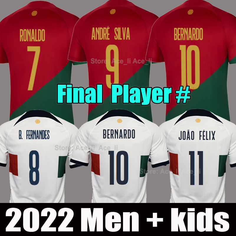 2022 Portugal JOAO FELIX soccer jerseys Portuguesa RUBEN NEVES BERNARDO BRUNO FERNANDES Portugieser National Portuguese 22 23 football shirt Men Kids women kit, 2022 away
2022 Portugal JOAO FELIX soccer jerseys Portuguesa RUBEN NEVES BERNARDO BRUNO FERNANDES Portugieser National Portuguese 22 23 football shirt Men Kids women kit, 2022 away
