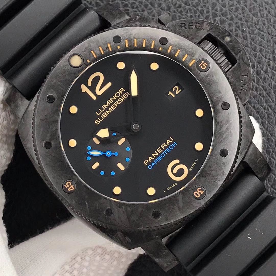 Paneraies Submersible Carbontech 47mm Mens Watch Automatic Movement PAM00960 Rubber Band Sapphire Crystal A01, No.5
Paneraies Submersible Carbontech 47mm Mens Watch Automatic Movement PAM00960 Rubber Band Sapphire Crystal A01, No.5