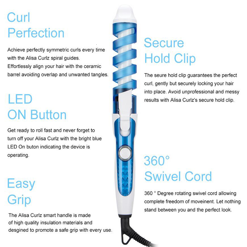 Curling Irons Magic Hair Curlers Electric Curler Ceramic Spiral Iron Wand Salon Styling Tools Fast Rollers 221116