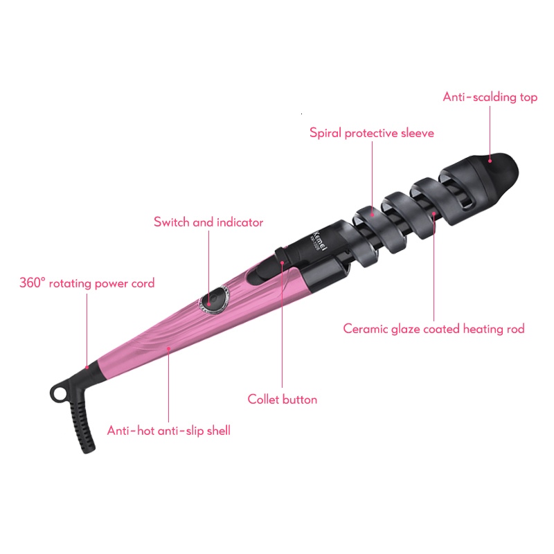 Curling Irons Magic Hair Curlers Electric Curler Ceramic Spiral Iron Wand Salon Styling Tools Fast Rollers 221116