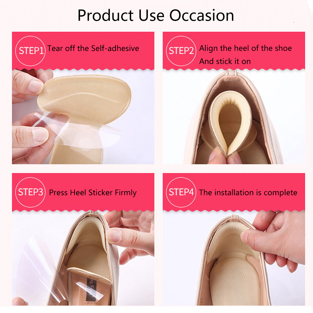 Shoe Parts Accessories Half Insoles for Women s Back Stickers High Heels Liner Insert Heel Pain Relief Protector Cushion Pads Size Reducer 221116