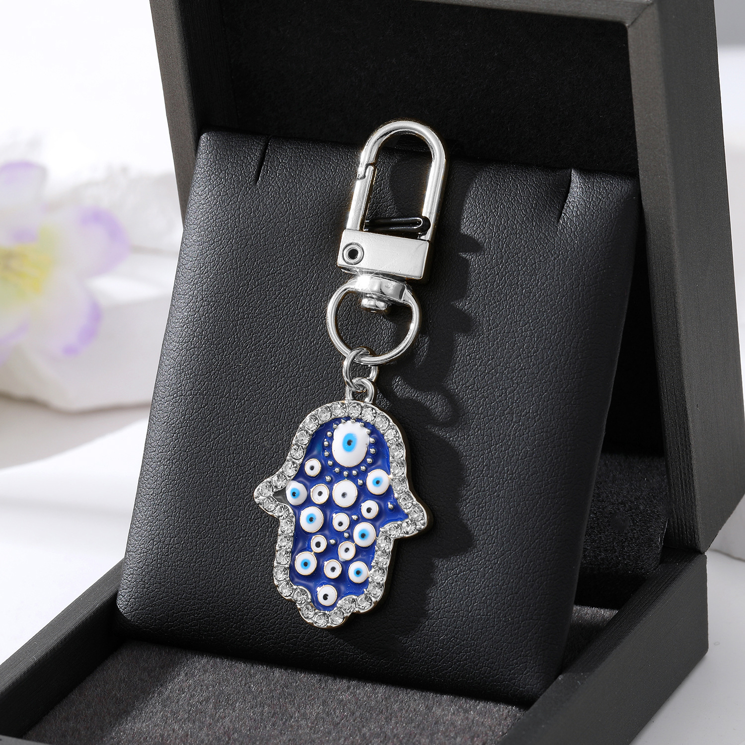 Evil Eye Hamsa Hand Keychain Key Rings For Friend Lovers Vintage Blue Eye Bag Car Keyring Pendant