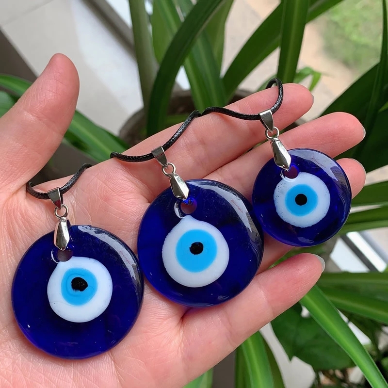 30mm Evil Eye Necklace for Women Men Sea Blue Glass Lucky Pendulum Turkey Turkish Eyes Pendant Necklace Choker Jewelry