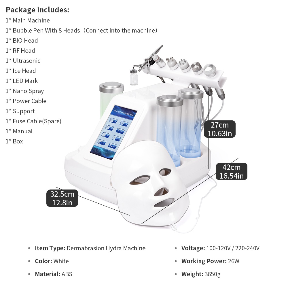 Multi-Functional Beauty Equipment 7 in 1 Vacuum Face Cleaning Hydro Water Oxygen Jet Peel Machine Peel Clean Skincare Lift And Tighten Blackheads Func