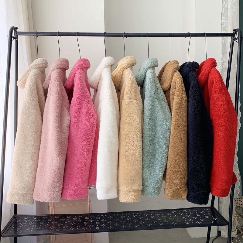 Women's Fur Faux Winter Thicken Warm Teddy Jacket Coat Women Casual Fashion Lamb Overcoat Fluffy Cozy Loose Outerwear Female 221116